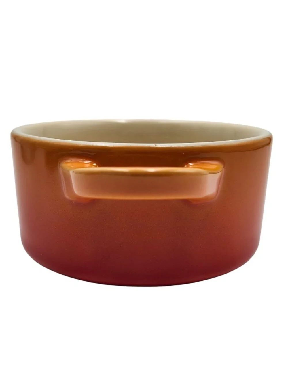 Le Creuset Stoneware Petite Round Casserole Dish 16oz Flame Orange No Lid Second